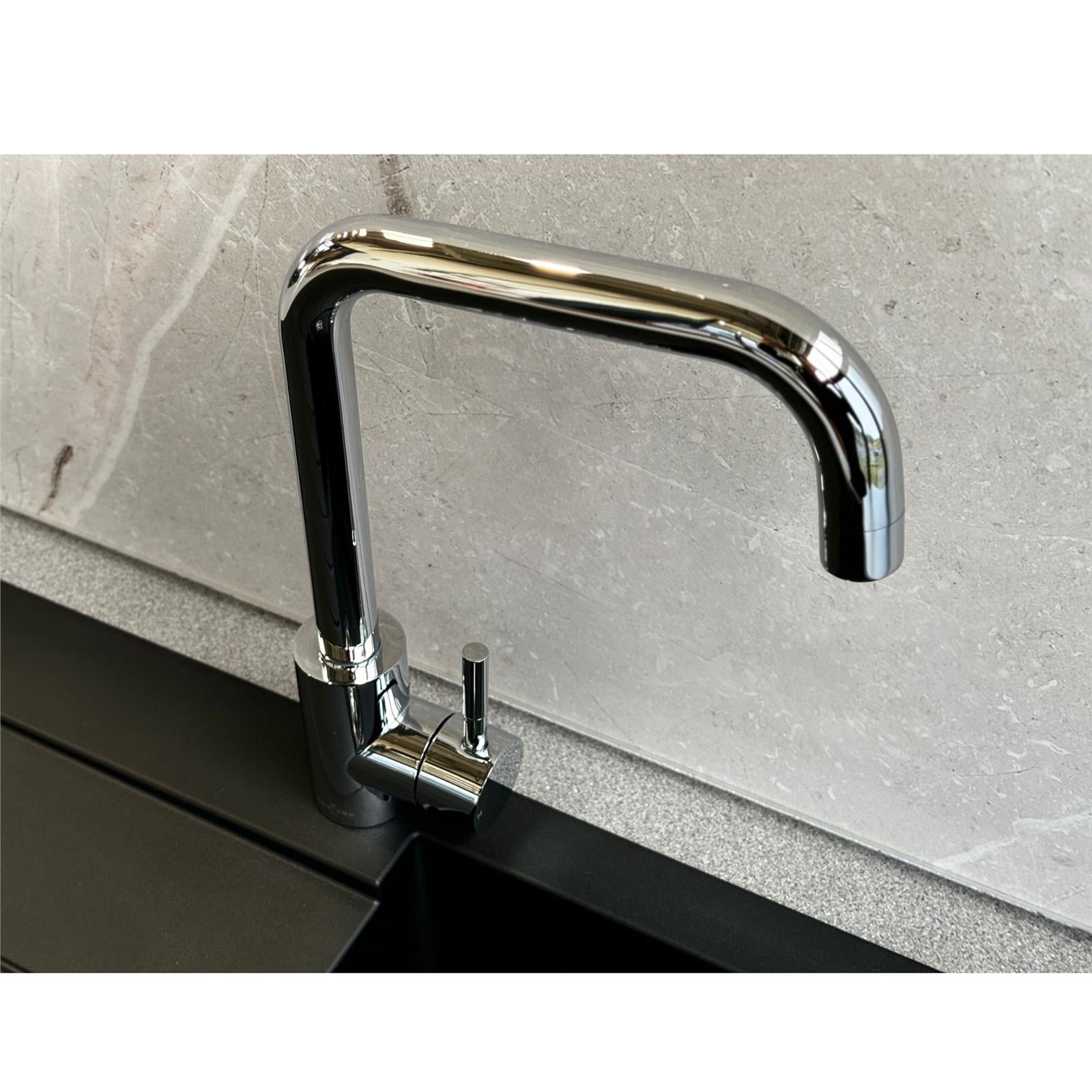 Reginox Salina CH Single Lever Square Neck Chrome Kitchen Mixer Tap